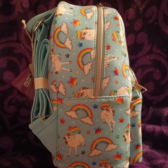 🆕 LOUNGEFLY LISA FRANK MARKIE the Unicorn Rainbow Mini Backpack - Picture 3 of 6